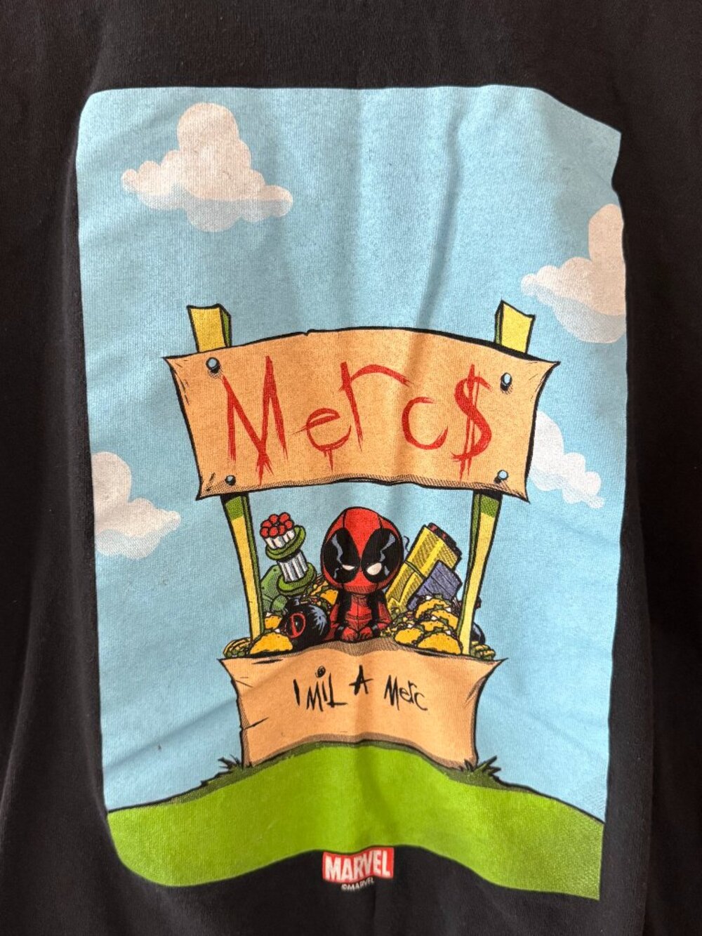 Marvel Deadpool Mercs Graphic T-Shirt Mens Large